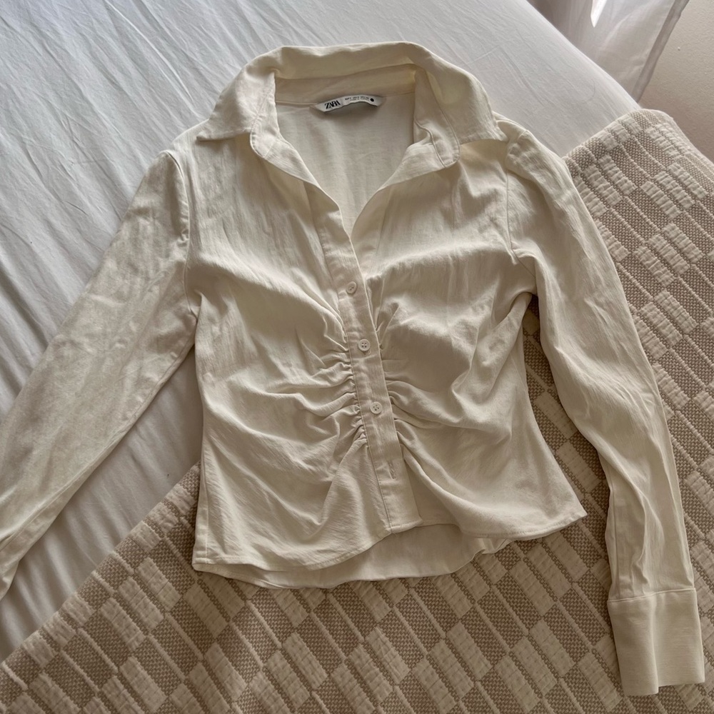 Zara White Blouse Chic Top